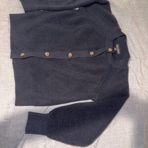 Banana Republic Women Dark Greybutton Cardigan